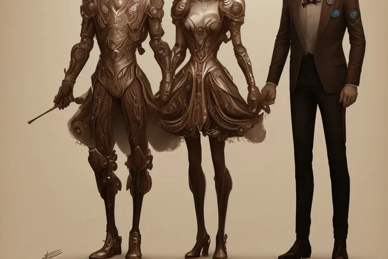 Mechanical MAN and woman rose