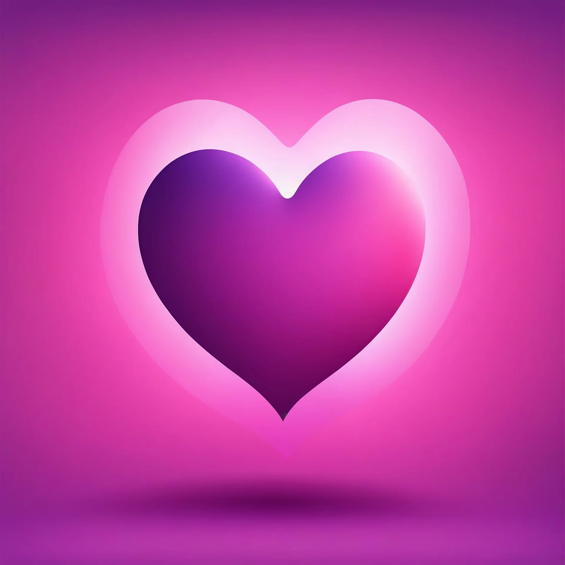 Create pink heart and purple gradient background