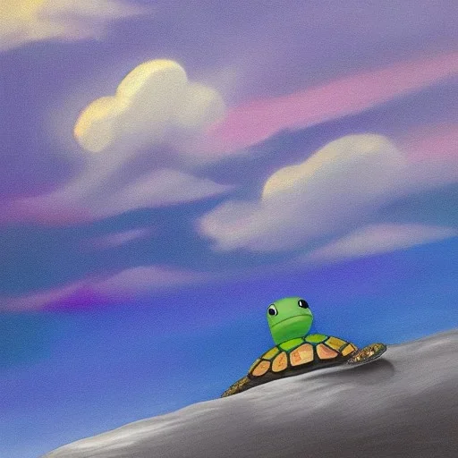 turtle and purple sky