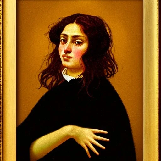 Retrato de una mujer muy guapa llamada Gemma Arnau Arnau con el estilo de Gustave Courbet