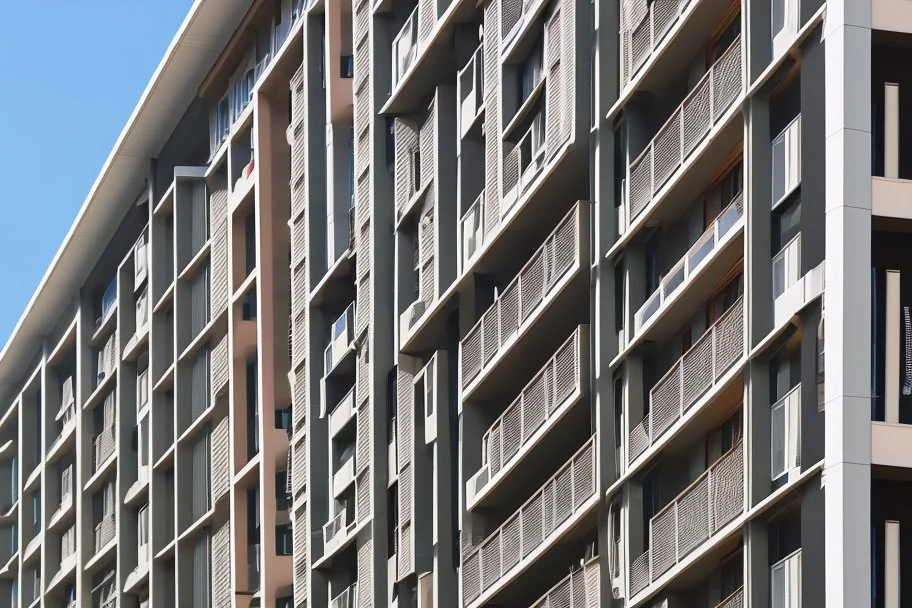 residential buildings, close-up