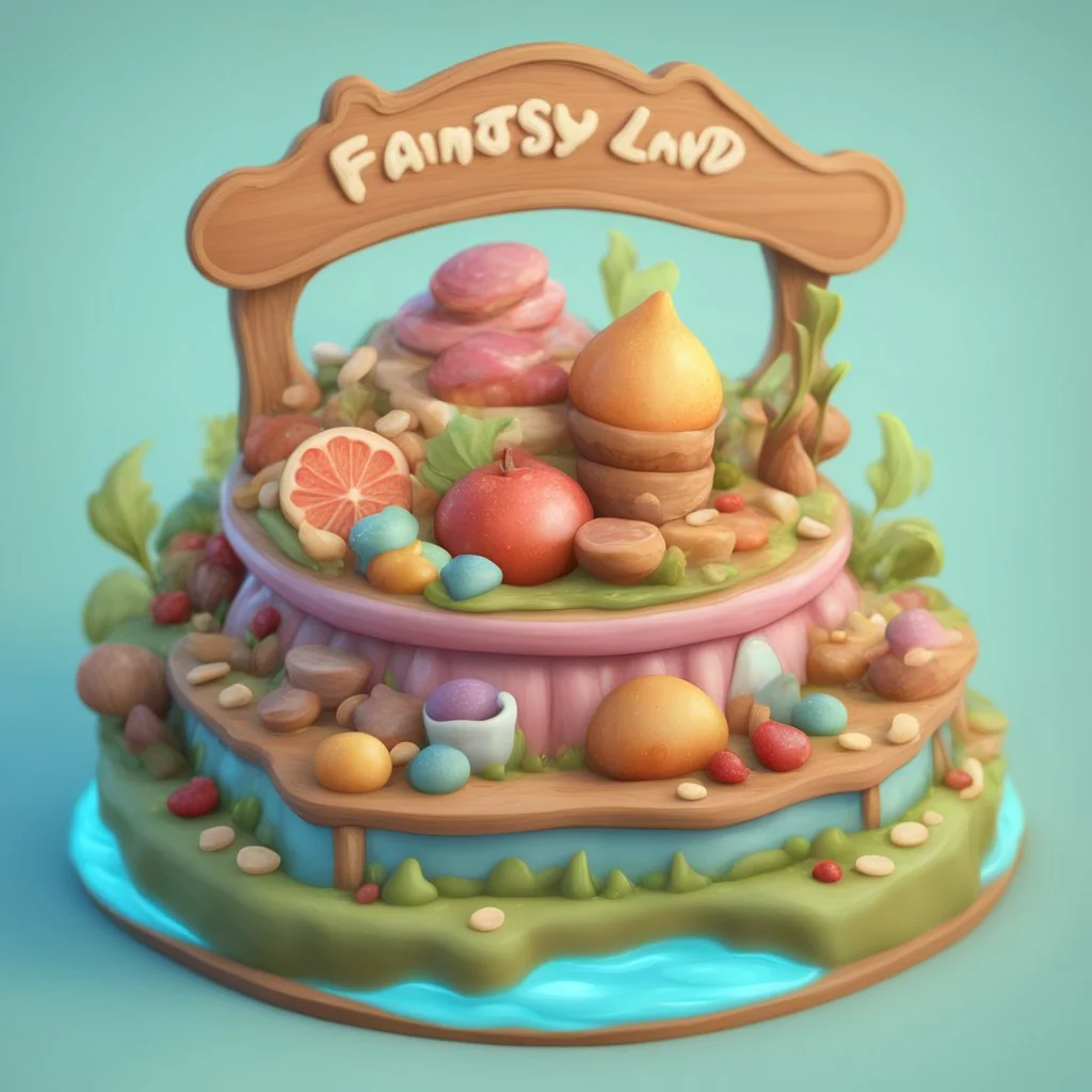 fantasy food land. illustration 3d style. HD