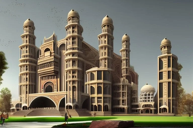 Worlds best building design for a college campus. Unique and brilliant architectural design similar to Taj mahal.