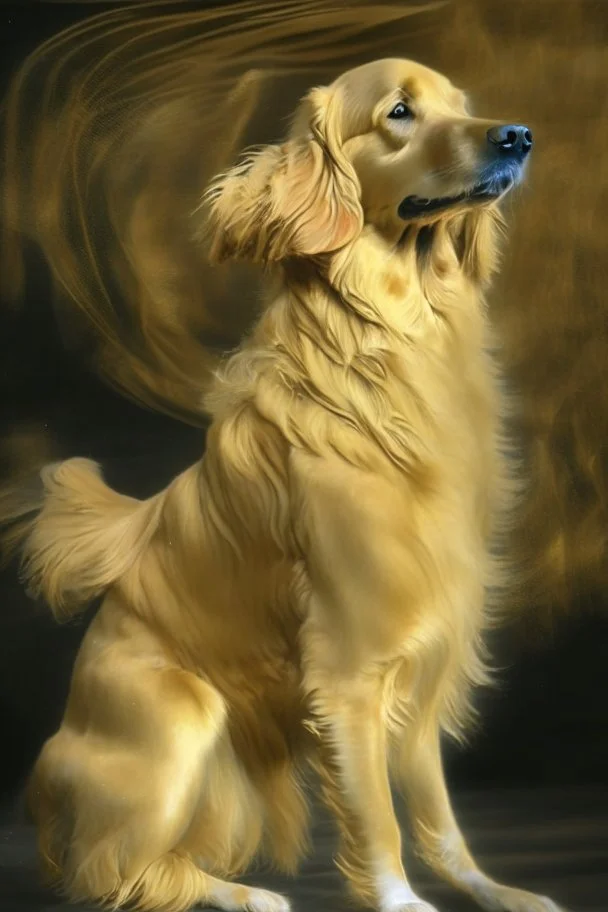 golden retriever in the style of degas