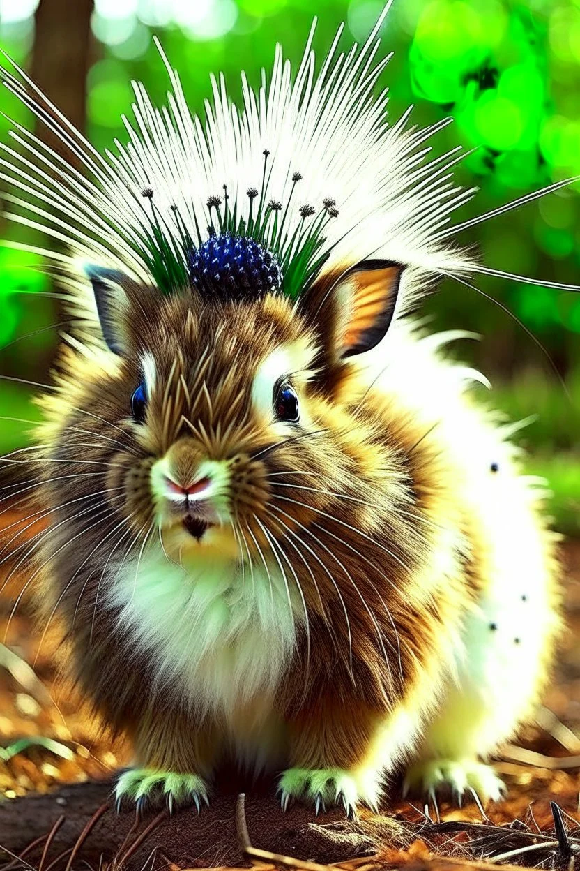 Cute bunny mixed with a porcupine