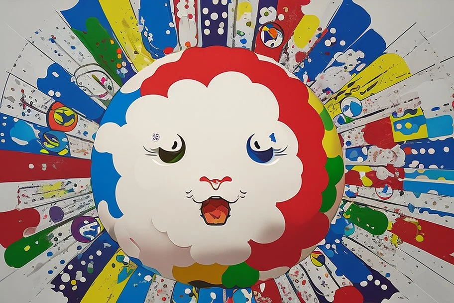 round pop art cloud by Takashi Murakami