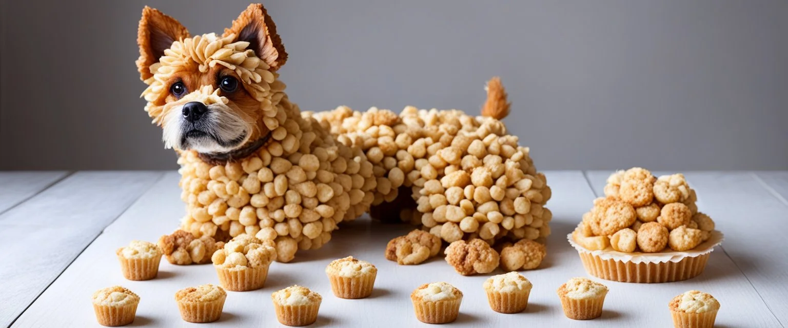 carpenter dog made of muffins