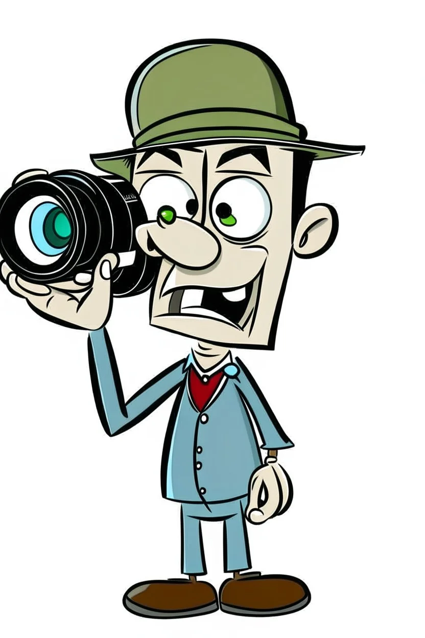 cartoon man with camera head