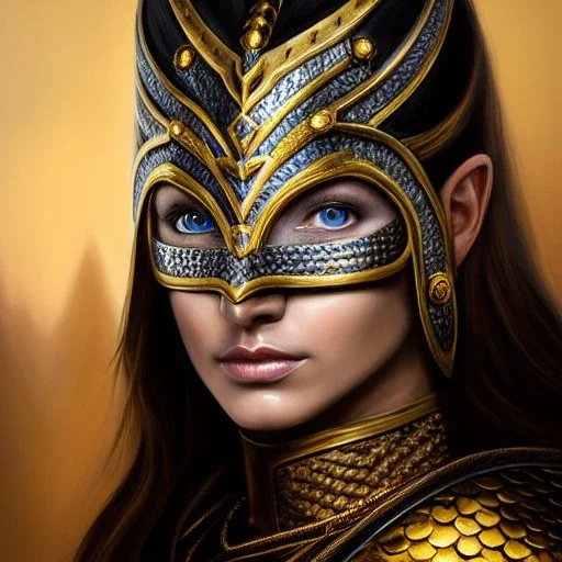 ultra detailed fullbody Portrait in oil on canvas of a Warrioress with Skyrim dragon priest mask and armor,extremely detailed digital painting, extremely detailed face,crystal clear Big eyes, mystical colors ,perfectly centered image, perfect composition,rim light, beautiful lighting, 8k, stunning scene,extremely sharp detail, finely tuned detail, ultra high definition raytracing, in the style of robert e howard and pablo oliveira and Ken Kelley and Ohrai Noriyoshi and Simon Bisley