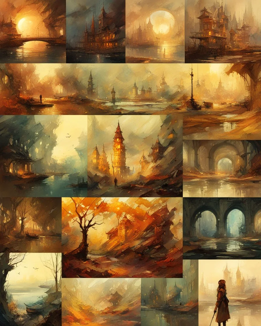 a collection of poems, a window into the world of fairy tales, a set of dreams, a light watercolor sketch, by Leonid Afremov & Benedick Bana & Atelier Olschinsky & Ian McQue