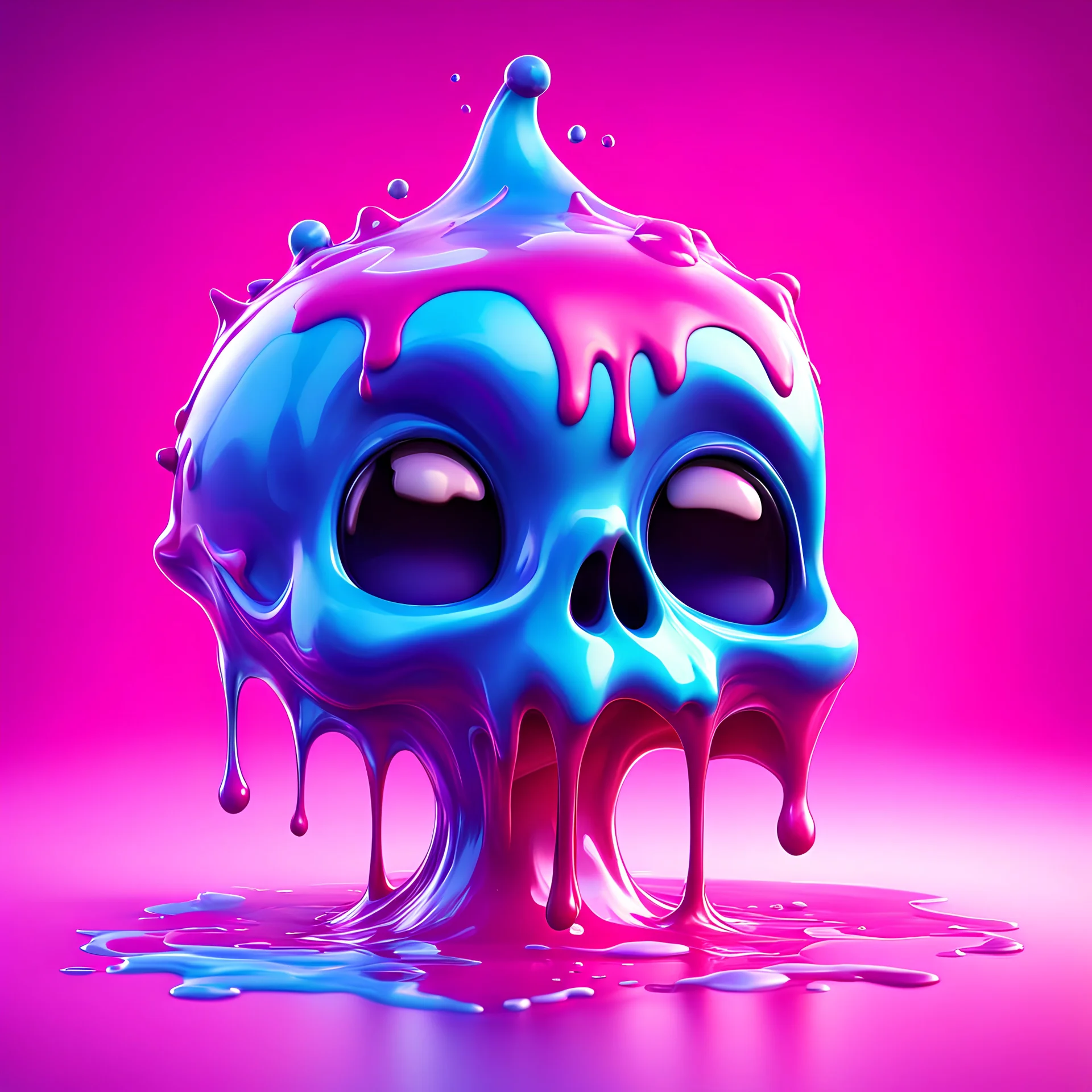 ((gooey melting skull)), pixar animation style, fluid form, ((dripping)) pink and blue, adorable and cute, photorealistic cg, 3D concept art, vibrant colours, soft colour background, playful, soft smooth lighting, white cartoon eyes, detailed, stylised and expressive, sharp, wildly imaginative, skottie young, dr seuss, ray tracing, neon rainbow graffiti, bizarre pop surrealism, (( coloured sprinkles, candy coated raindrop toppings)), smooth texture, cgsociety, houdini FX, Maya render, 8k
