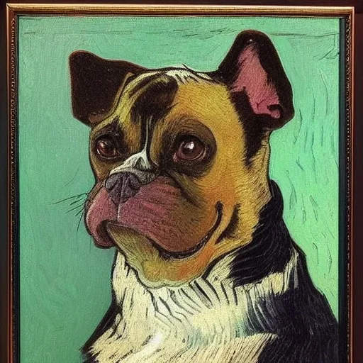 Portrait of a dog by van gogh