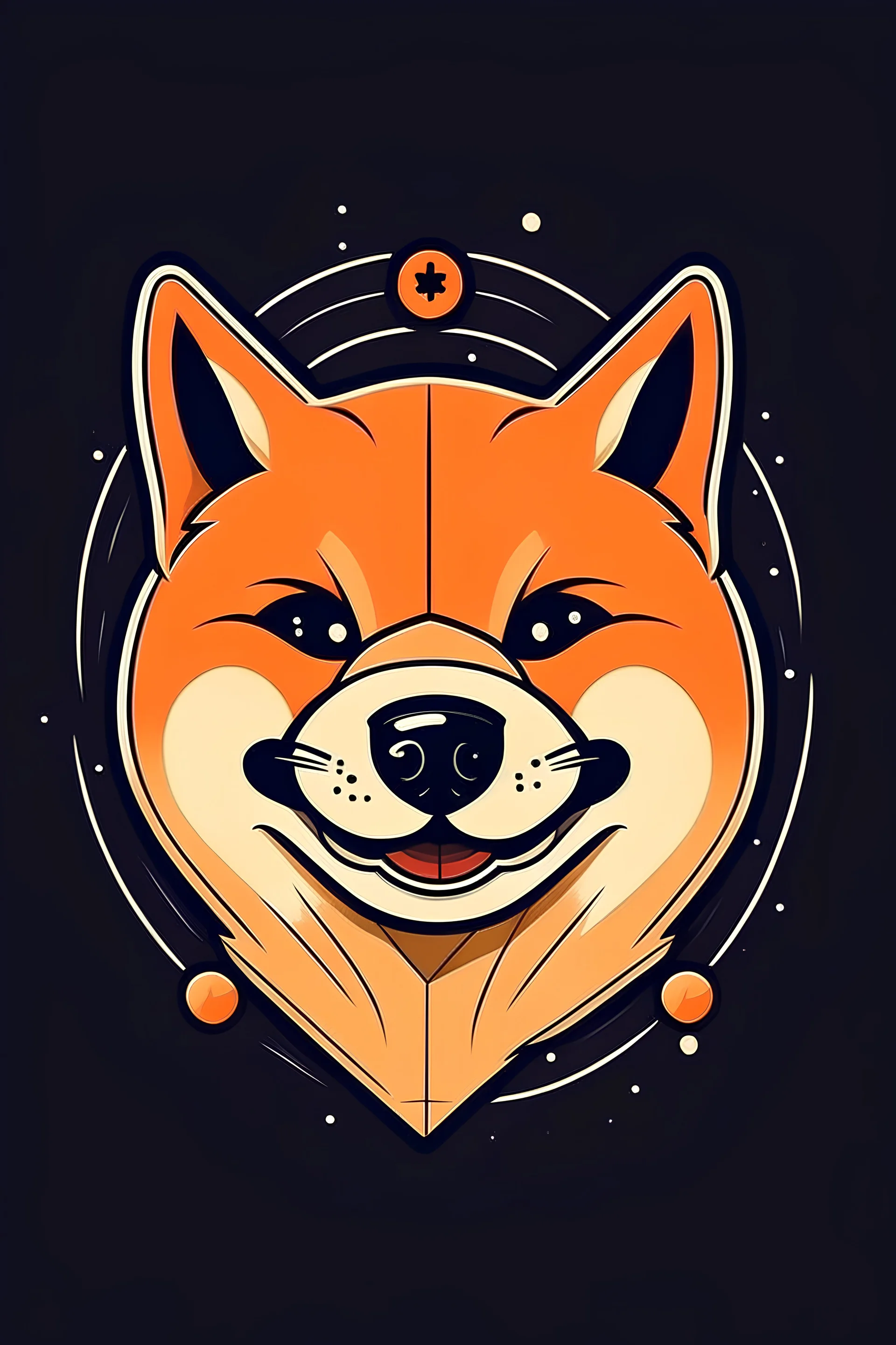 creates a logo of a cryptocurrency style shiba inua husky face