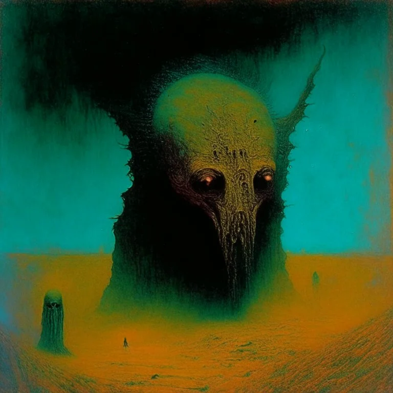 an homage to the grotesque, by Beksinski, surreal horror