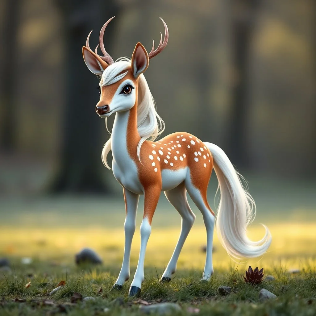 an adult female white tail deer in the style of my little pony