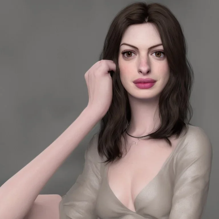 only perfect Anne Hathaway, wearing victoria secret, village, highly realistic, highly detailed, mist around, smoke