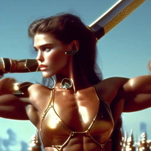 young hilary rhoda bodybuilder conan the destroyer 1 9 8 5, movie still bluray screengrab hdr