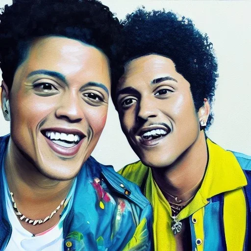 Painting of Bruno mars and Anderson paak