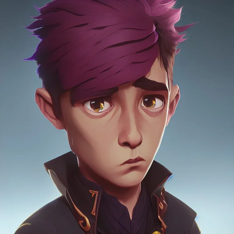 Portrait of a little handsome warlock kid by Nick Harris