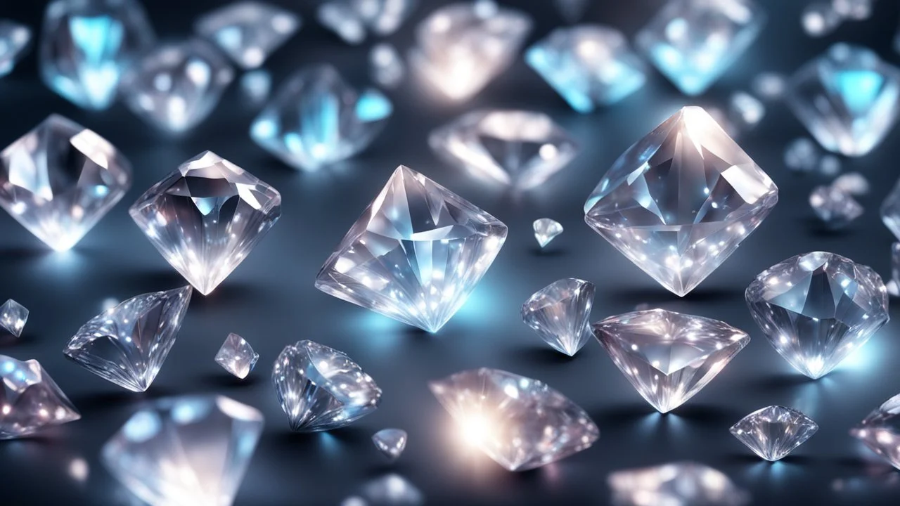 Hyper Realistic glowing-&-shining-diamonds-background