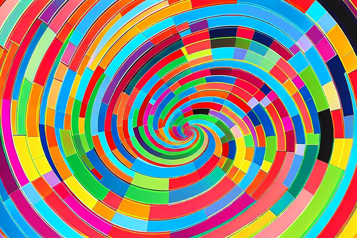 minimal clean thick spiral blocks each spiral has various colours creating nice fresh colour gradients pattern design