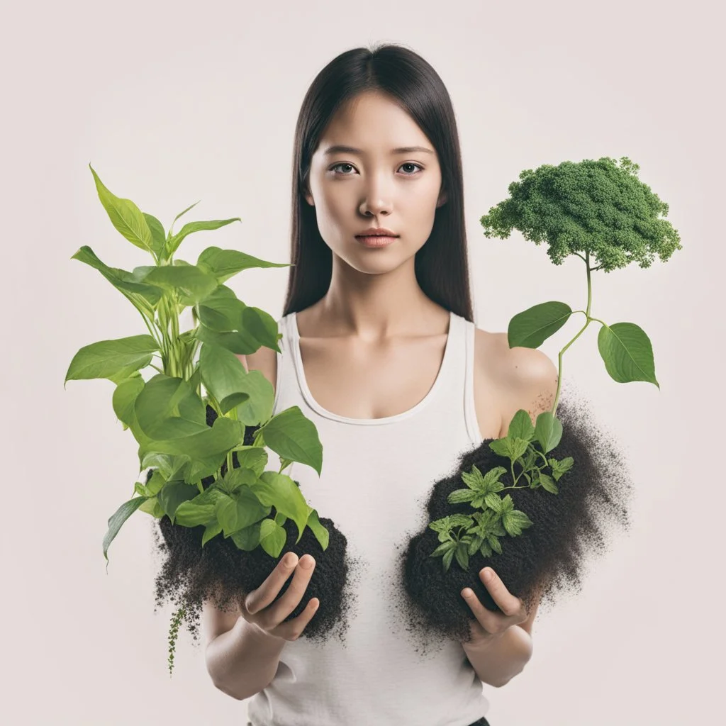 woman half plant half human