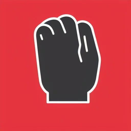 a simple logo of an hand with thumb up, line, flat, vector icon