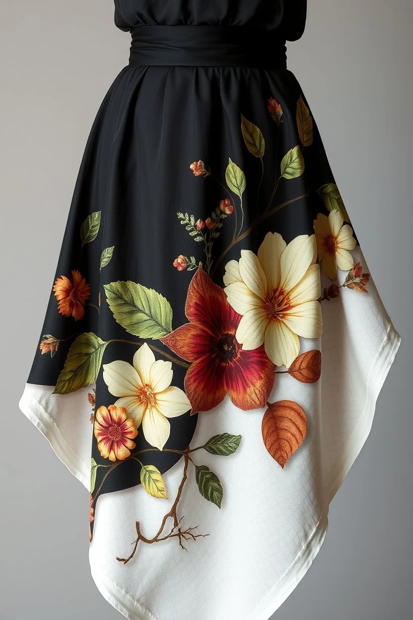 Skirt with tissue printed in 3D with estrusion, organic elements