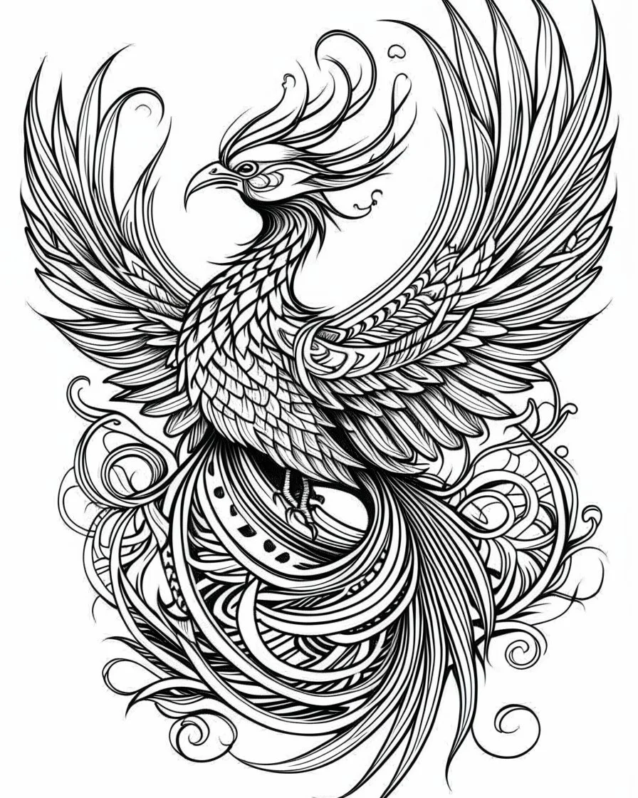 Premium Photo | Coloring Fun with a Mythical Twist Cute Phoenix Illustration