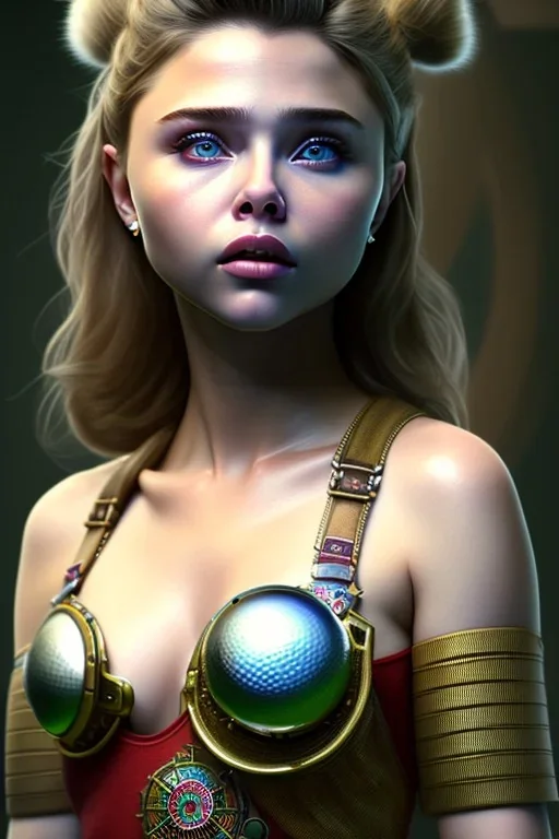 Totally Breast part of her is the Massively Oversized BOOBS1 on runty Chloe Moretz, full voluptuous breasts_out with visible funny nipples1TOO portrait of golf samurai gaspunk, high detail, volumetric lighting, tiny features, intricate detail, volumetric clouds