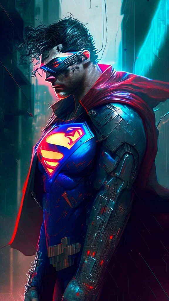 cyberpunk inspired superman