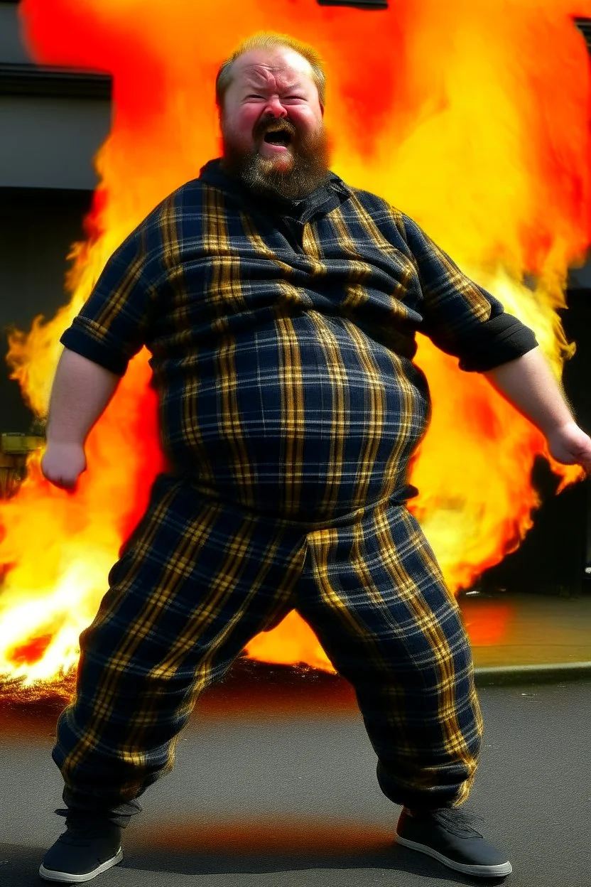 Scottish fat bastard pants on fire in pain