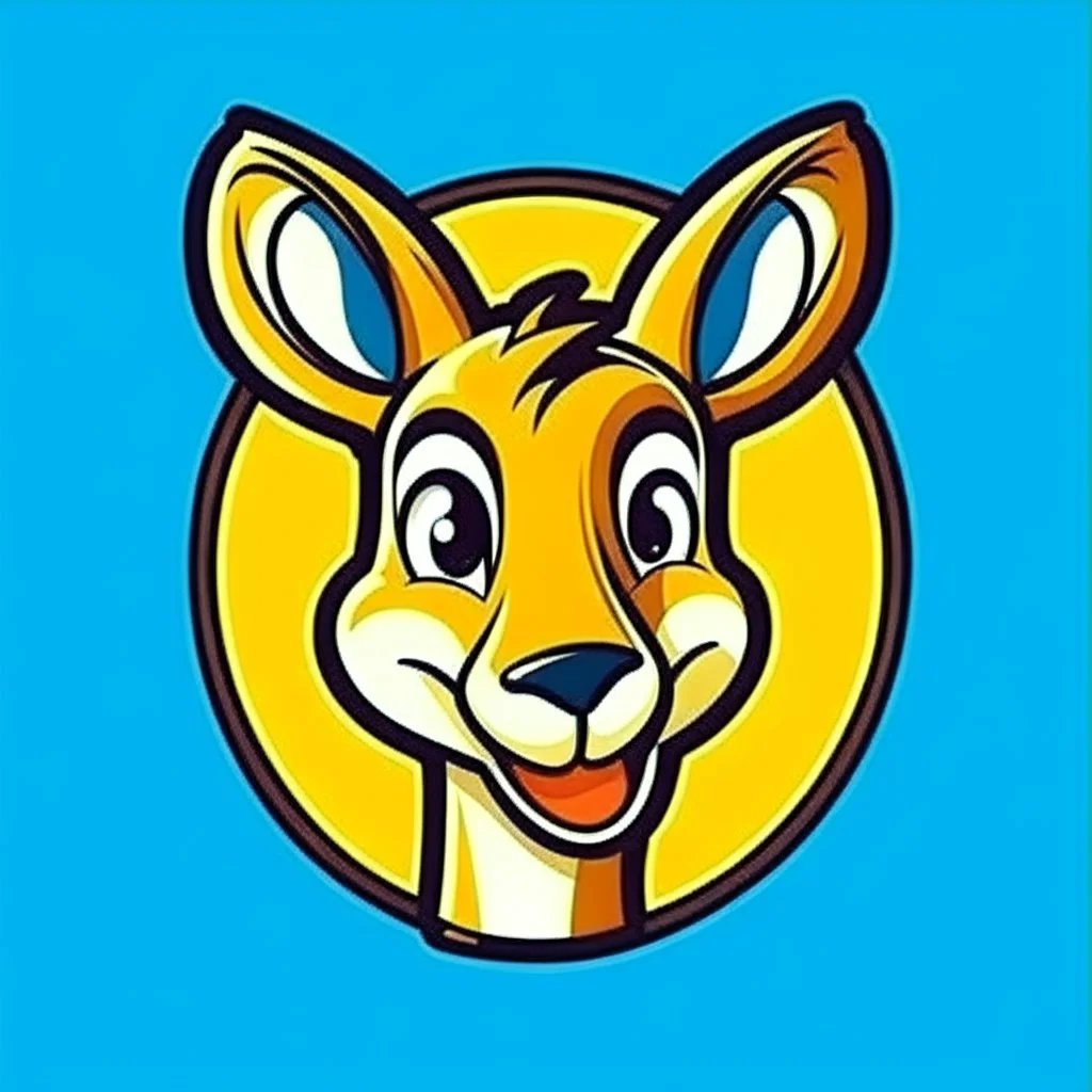 Kangaroo Mascot Logo in the style of 1997 pop culture, Fancy, Professional, Hotel Logo.