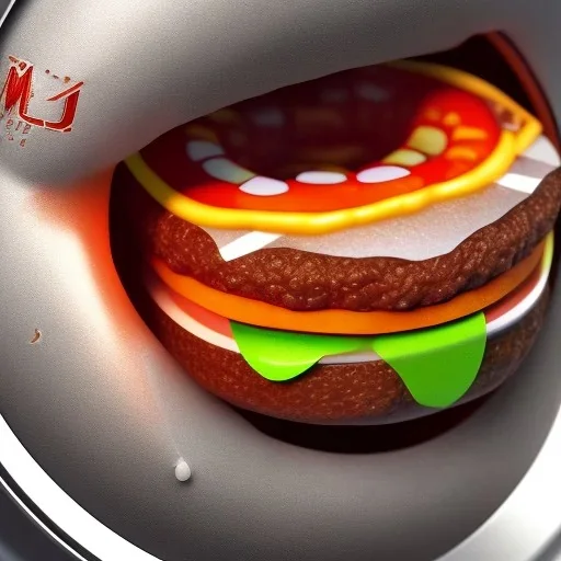 Rimhole cheeseburger 3d 8k überdetailed redness vivid
