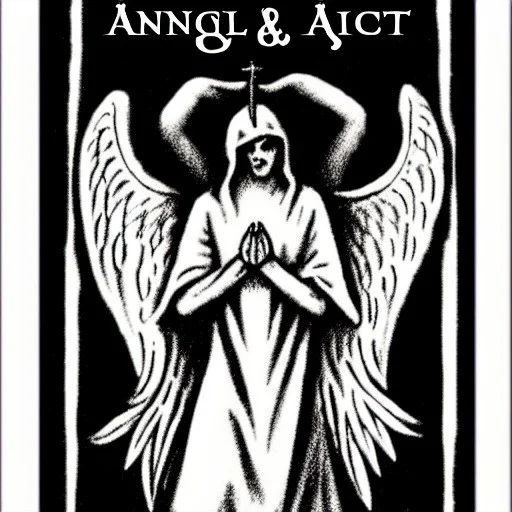 Angel code prophecy name words black and white Satan card