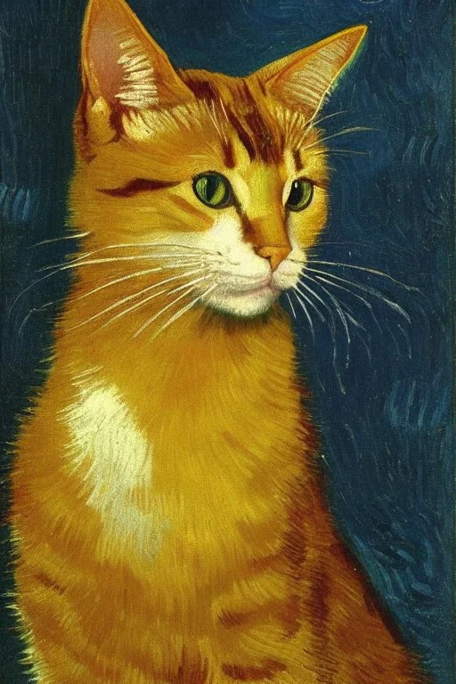 Portrait of a cat by Van Gogh