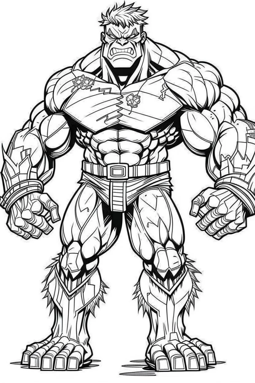 out line art of HULK super HIRO colouring pages with white background ,skech style ,full body. only use outline,mandala style,clean line art,white background,no shadow and clear and well outlined