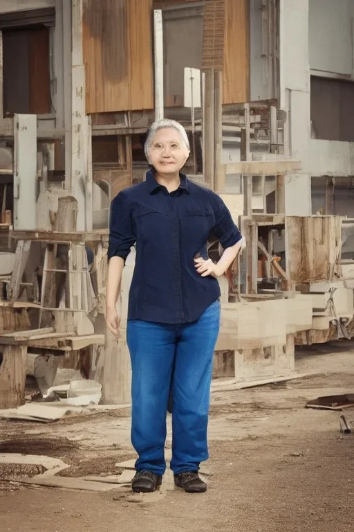 Portrait lady, full body shot, full-color long shot WorkingClass