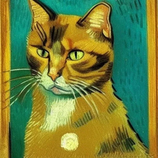 Portrait of a cat by Van Gogh