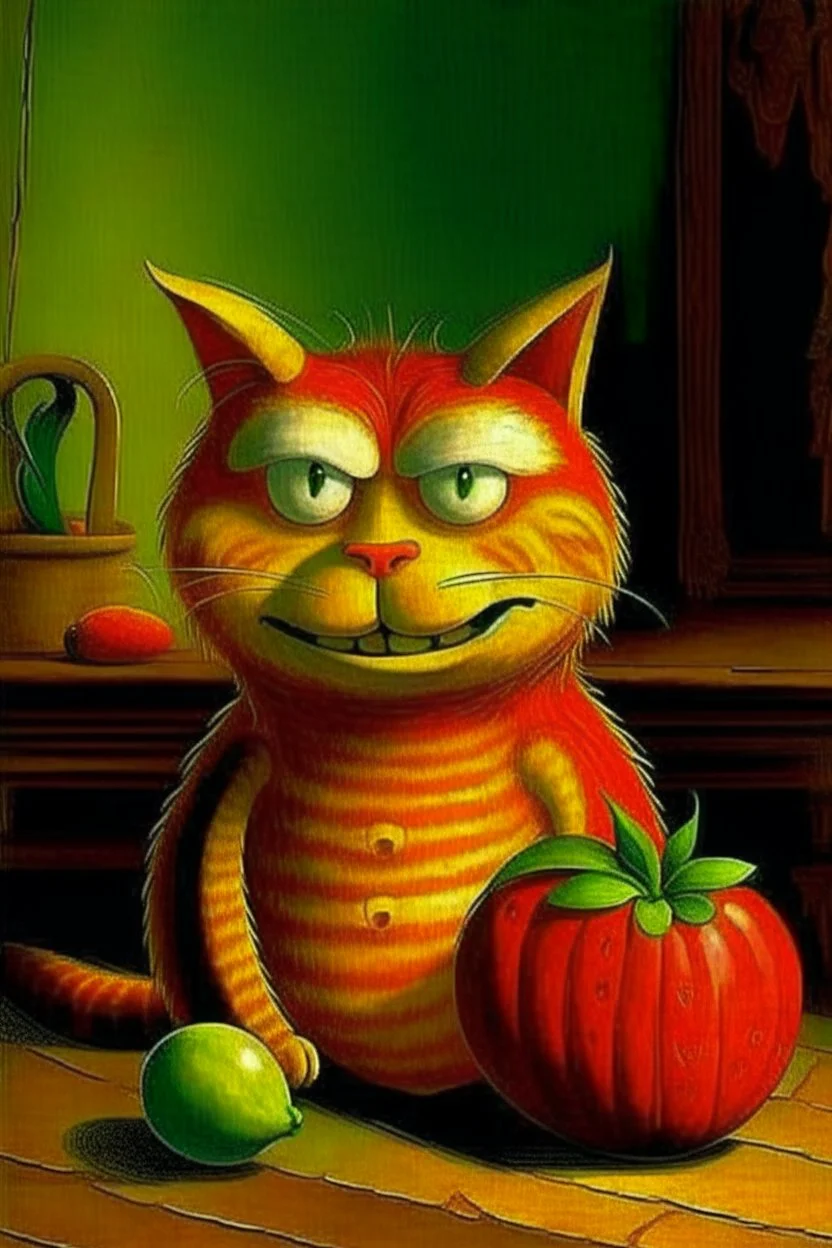 Portrait of a cat by Van Gogh