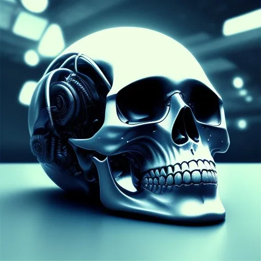 cyberpunk style ink ball skull picture in detailed frame, big black eyes, unreal engine 5, 8k resolution, photorealistic, ultra detailed, frame extreme accurate