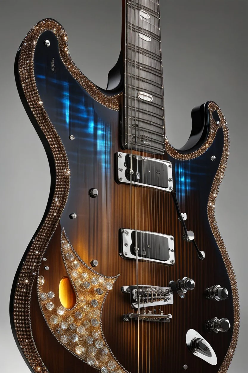 Electric Guitar made of luxury Cyristal diamonds