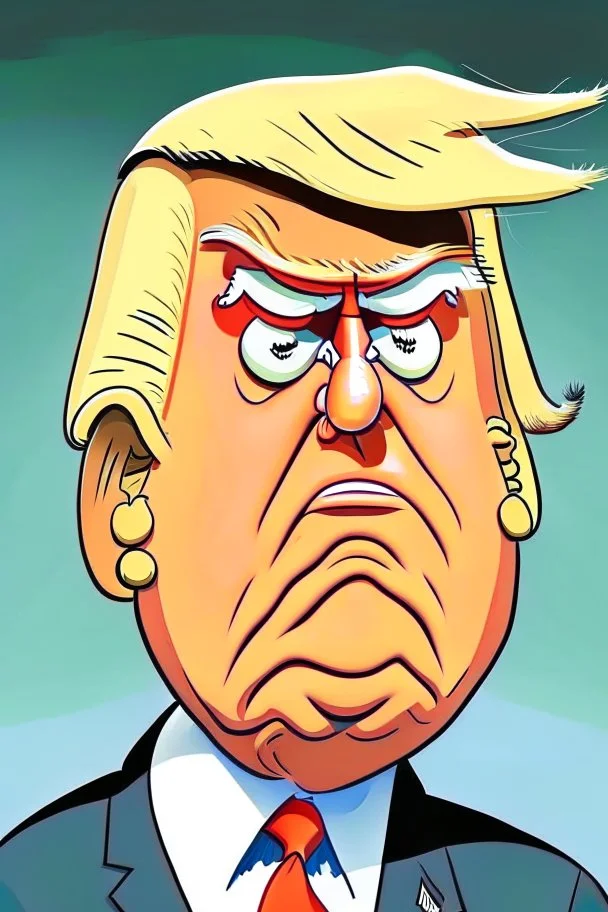 Donald Trump Former President of the United States cartoon 2d