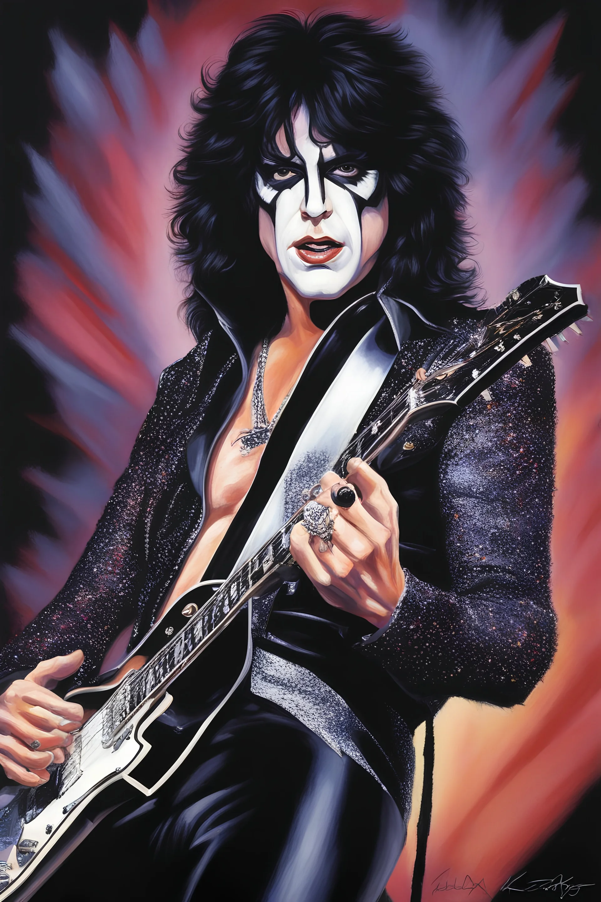 paul stanley full color oil painting art by Alex Ross