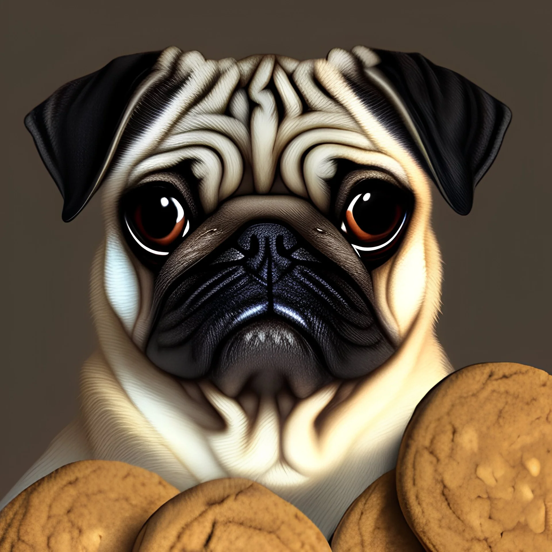 pug in a cookie