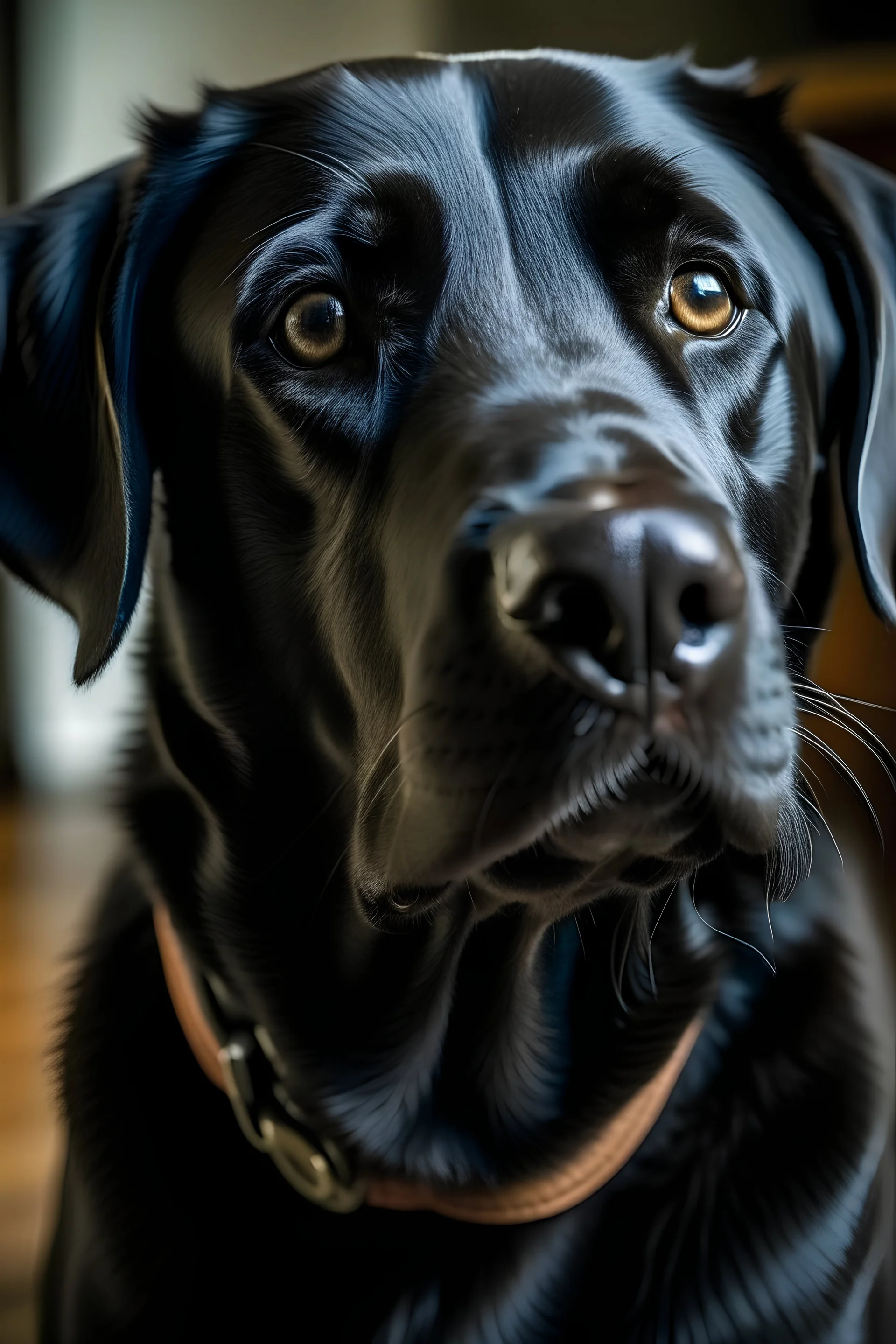 schwarzer labrador retriver der bettelt