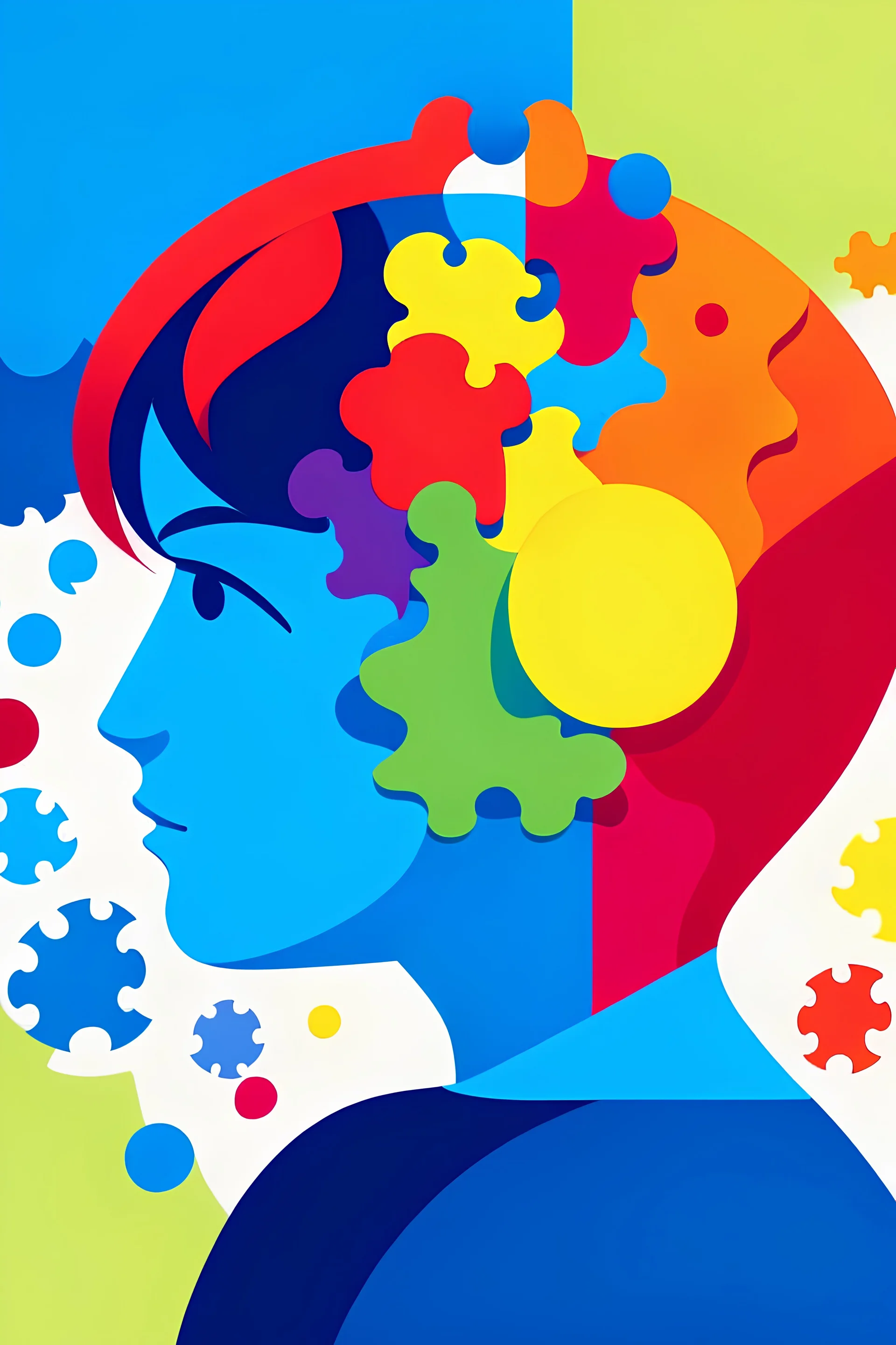 A autism colors image for a book cover vector-style