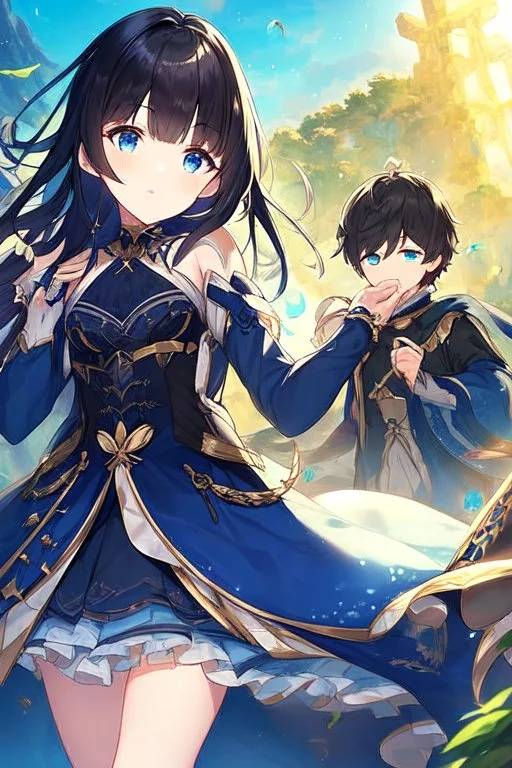 Black haired princess with blue eyes