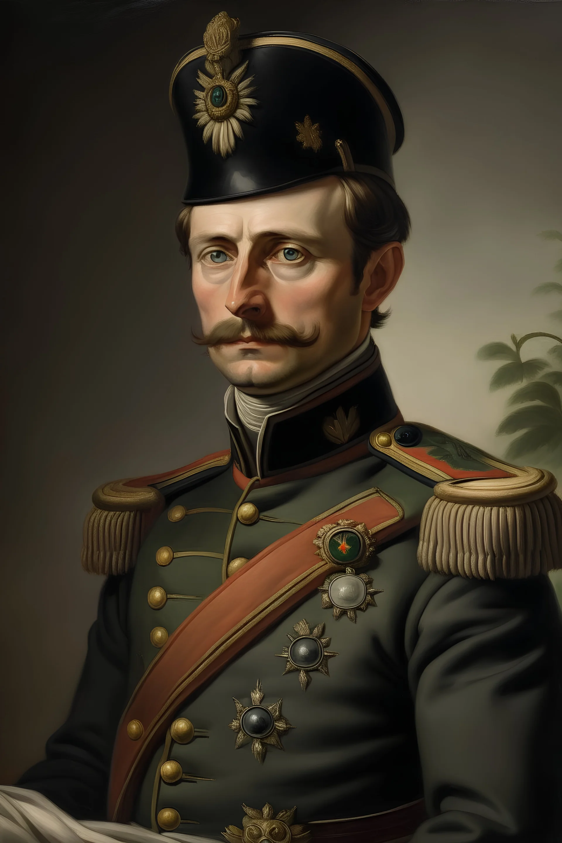 Portrait of Oliver Redfield as a lieutenant in the Prussian Army