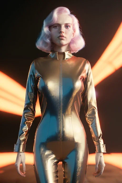 retro sci-fi portrait image from 1980, supermarket explosions, fire, people running, sweet young blonde woman walking, tight latex suit, soft color, highly detailed, unreal engine 5, ray tracing, RTX, lumen lighting, ultra detail, volumetric lighting, 3d, finely drawn, high definition, high resolution.